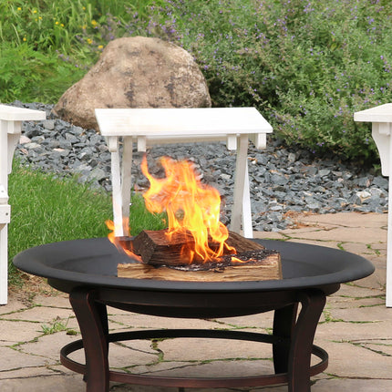 Sunnydaze Outdoor Replacement Fire Bowl for DIY or Existing Fire Pits - Steel with High-Temperature Paint Finish - Round Wood-Burning Pit