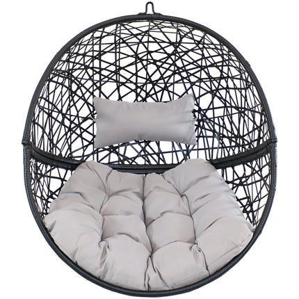 Sunnydaze Jackson Hanging Egg Chair with Steel Stand and Cushions, 81-Inch