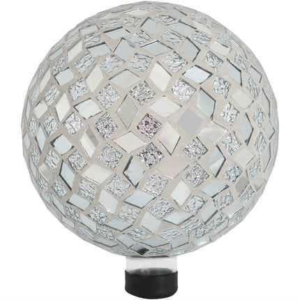 Sunnydaze Mirrored Diamond Mosaic Gazing Globe Ball, 10-Inch