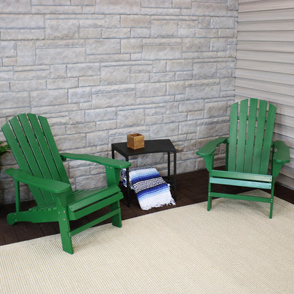 Sunnydaze Coastal Bliss Set of 2 Outdoor Wooden Adirondack Patio Chairs, Multiple Color Options Available