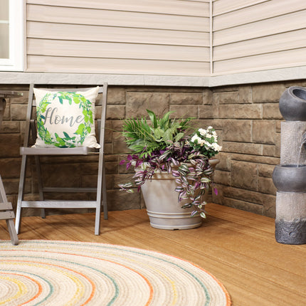 Sunnydaze Franklin Indoor and Outdoor Resin Planter, Pebble Gray Finish, 20-Inch Diameter