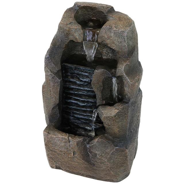 Sunnydaze Stony Rock Waterfall Indoor Tabletop Fountain, 11-Inch