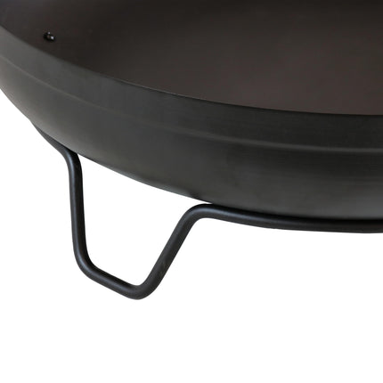 Sunnydaze Black Steel Outdoor Wood-Burning Fire Pit Bowl with Stand, 23-Inch