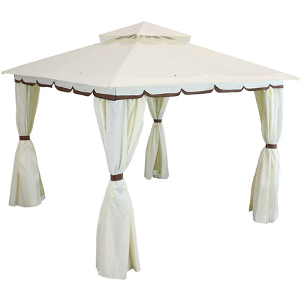 Sunnydaze 10 x 10 Foot Soft Top Patio Gazebo with Screens  and Privacy Walls