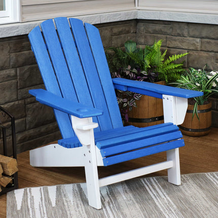 Sunnydaze All-Weather 2-Color Outdoor Adirondack Chair with Drink Holder - Multiple Colors