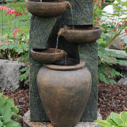 Sunnydaze Cascading Earthenware Pottery Stream Fountain, 39-Inch Tall