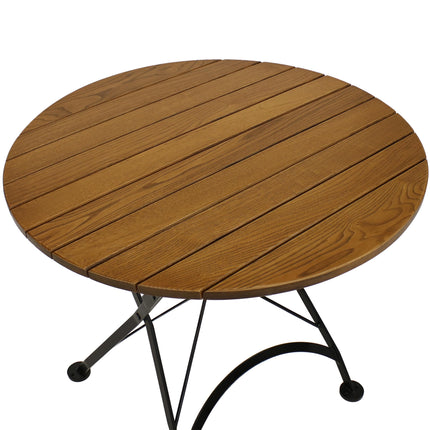 Sunnydaze Basic European Chestnut Wood 3-Piece Bistro Table and Chairs Set