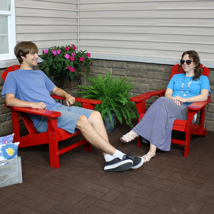 Sunnydaze Wooden Outdoor Adirondack Chair with Adjustable Backrest, 250-Pound Weight Capacity