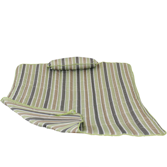 Sunnydaze Cotton Quilted Hammock Pad and Pillow - Stripe Prints
