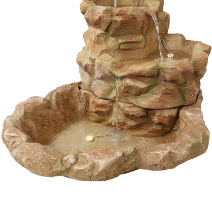 Sunnydaze Lighted Stone Springs Outdoor Water Fountain with LED Lights, 41.5 Inch Tall