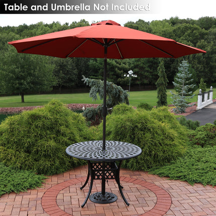 Sunnydaze Cast Iron Patio Umbrella Base with Rose Blossom Design, Multiple Colors Available, 16-Inch Diameter