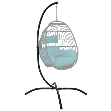 Sunnydaze Steel Hanging Egg Chair Stand with Curved Leg Base, 81 Inches Tall