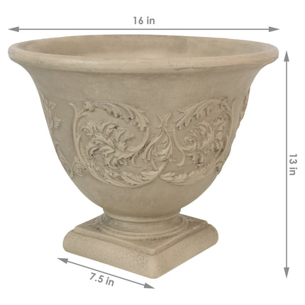 Sunnydaze Darcy Elegant Vines Indoor/Outdoor Planter Pot, 16-Inch Diameter