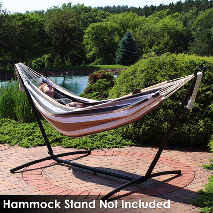 Sunnydaze Brazilian Double Hammock - 2-Person Portable for Camping, Outdoor Use