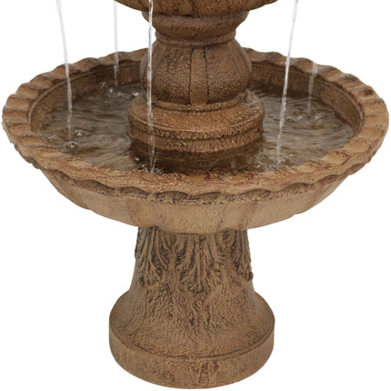 Sunnydaze 4-Tier Pineapple Outdoor Water Fountain, Earth, 52 Inch Tall