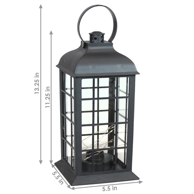 Sunnydaze Oyster Bay Indoor Decorative LED Lantern, 13-Inch