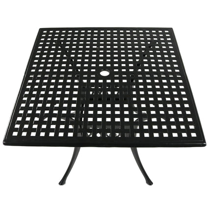 Sunnydaze Black Cast Aluminum Square Dining Table, 35-Inch