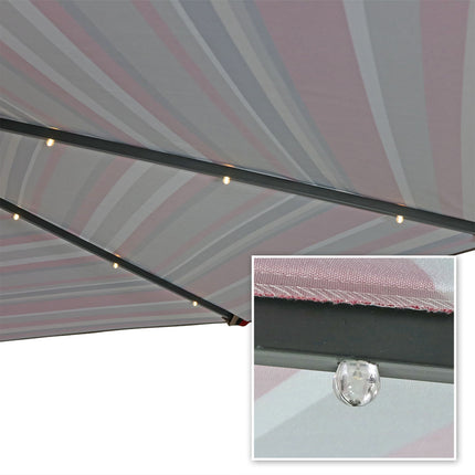 Sunnydaze Solar LED Lighted 9-Foot Aluminum Umbrella with Tilt & Crank