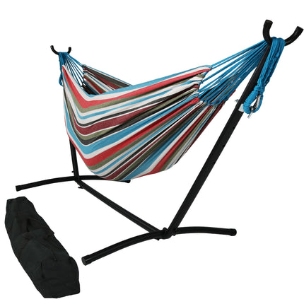 Sunnydaze Brazilian Double Hammock with Stand- 2-Person, for Outdoor Use