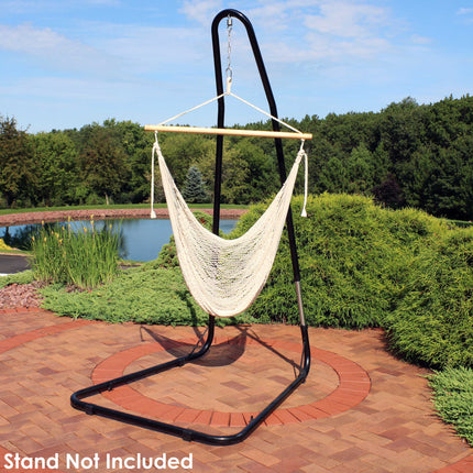 Sunnydaze Large Mayan Hammock Chair, Comfortable Hanging Swing Seat Cotton/Nylon Rope, Lightweight