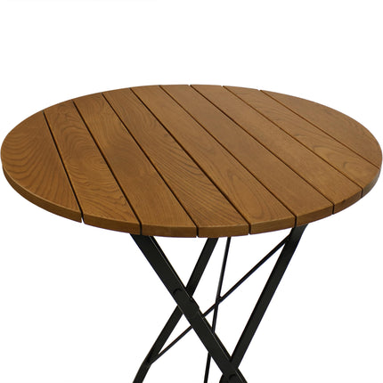 Sunnydaze Deluxe European Chestnut Wood 5-Piece Bar Height Folding Table and Bar Chair Set