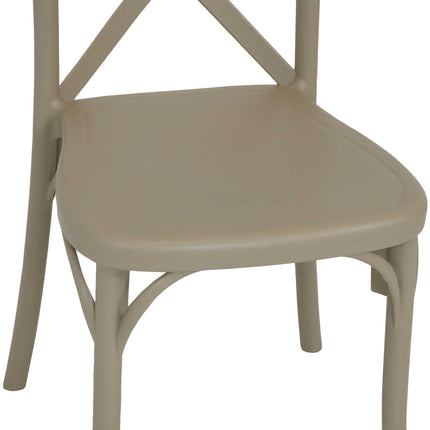 Sunnydaze Bellemead All-Weather Plastic Patio Dining Chair - Commercial Grade - Crossback Design  - Indoor or Outdoor Use