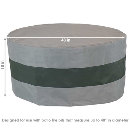 Sunnydaze Round 2-Tone Outdoor Fire Pit Cover - Gray/Green Stripe - Multiple Sizes