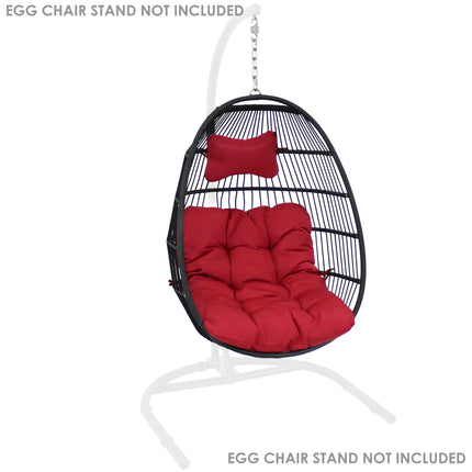 Sunnydaze Julia Hanging Egg Chair with Seat Cushions - 44 Inches Tall
