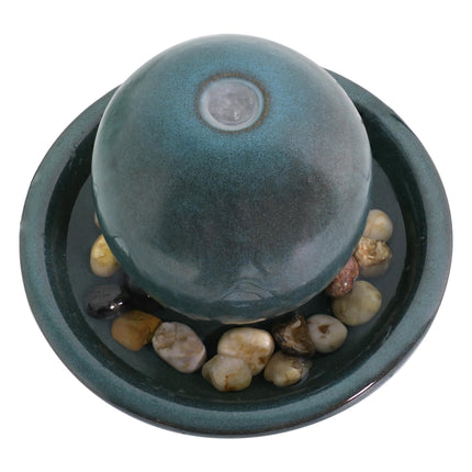 Sunnydaze Ceramic Orb Indoor Tabletop Water Fountain, 7 Inch