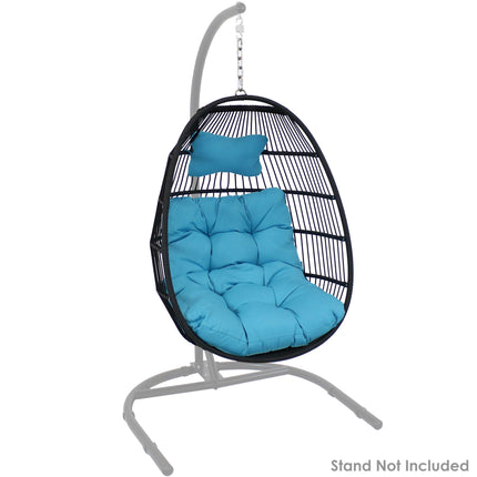 Sunnydaze Julia Hanging Egg Chair with Seat Cushions - 44 Inches Tall