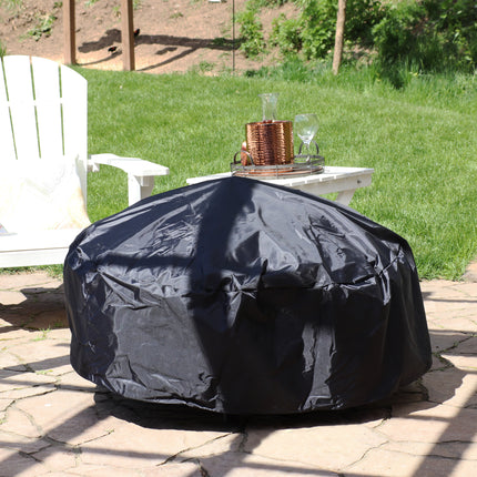 Sunnydaze Round Black Fire Pit Cover, Size Options Available