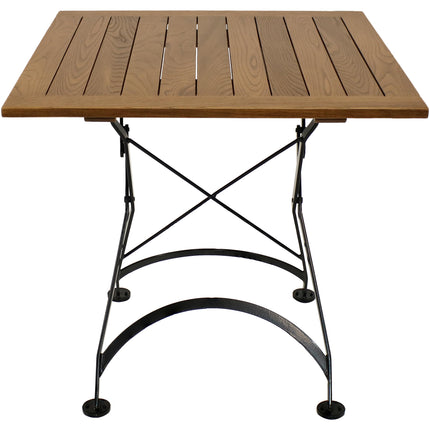 Sunnydaze European Chestnut Wood Folding Square Bistro Table, 31" Square