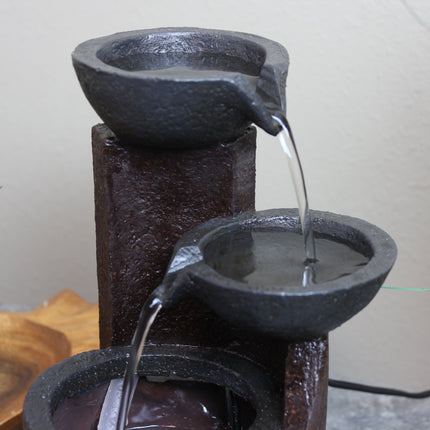 Sunnydaze Descending Bowls Indoor Tabletop Water Fountain, 9-Inch