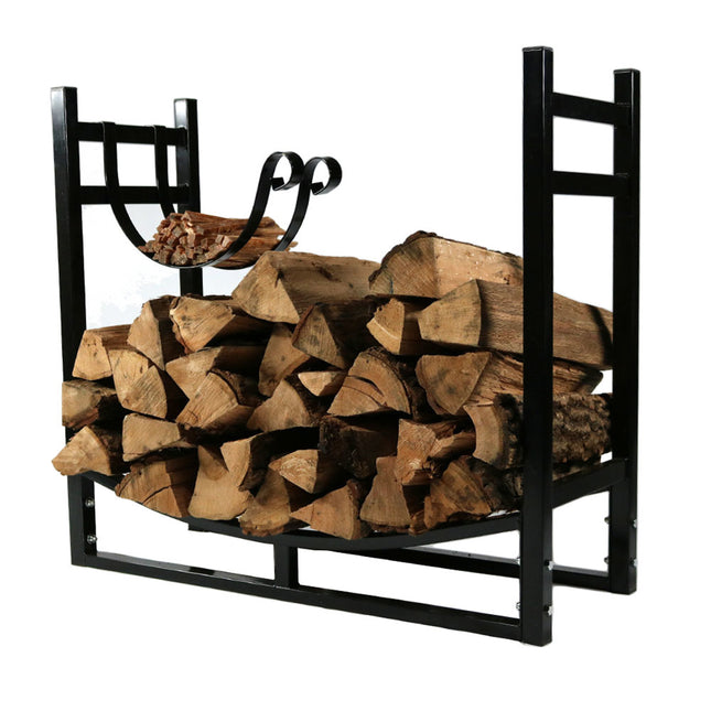 Sunnydaze Indoor/Outdoor Firewood Log Rack with Kindling Holder