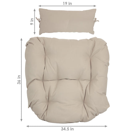 Sunnydaze Replacement Seat Cushion and Headrest Pillow for Danielle Egg Chair, Available in Multiple Colors