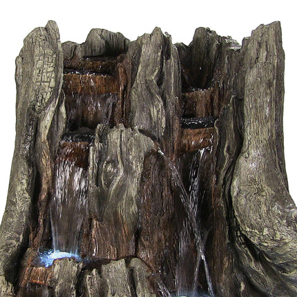 Cascading Mountain Falls Outdoor Water Fountain with LED Lights, 53 Inch Tall