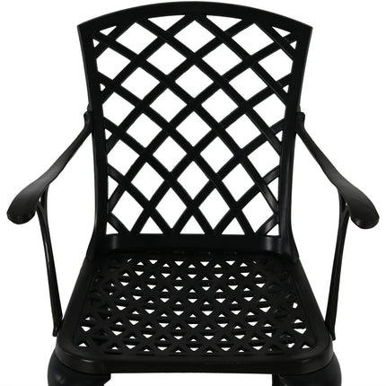 Sunnydaze Patio Chairs Set of 2, Durable Cast Aluminum Construction with Crossweave Design