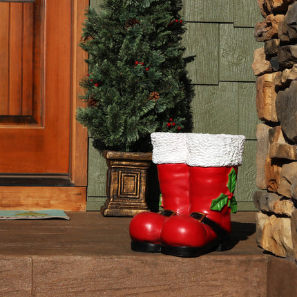 Sunnydaze Santa Boots Statue Indoor/Outdoor Christmas Decor, 13-Inch