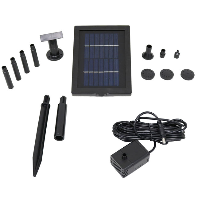 Sunnydaze Solar Pump and Solar Panel Kit With 5 Spray Heads, 40 GPH, 24-Inch Lift