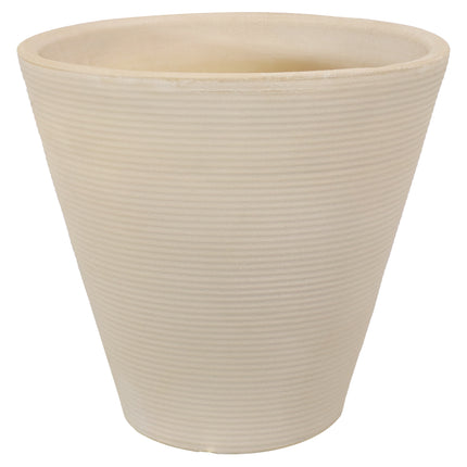 Sunnydaze Walter Ribbed Cone Indoor/Outdoor Planter Pot, Antique White Finish, 16-Inch Diameter