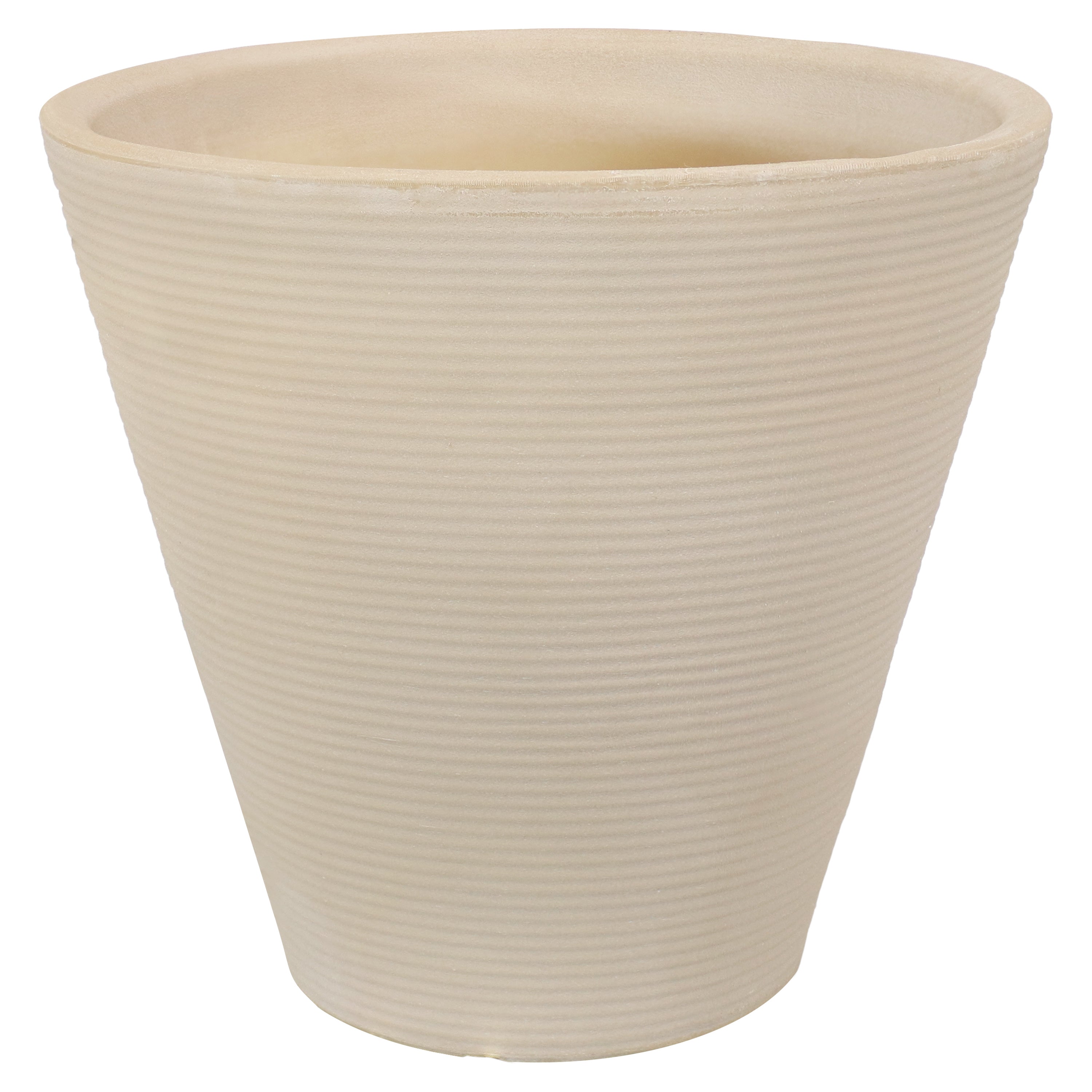 16 inch indoor plant pot Sunnydaze Walter Ribbed Cone Indoor/Outdoor Planter Pot, Antique White Finish, 16-Inch Diameter – Serenity Health & Home Decor