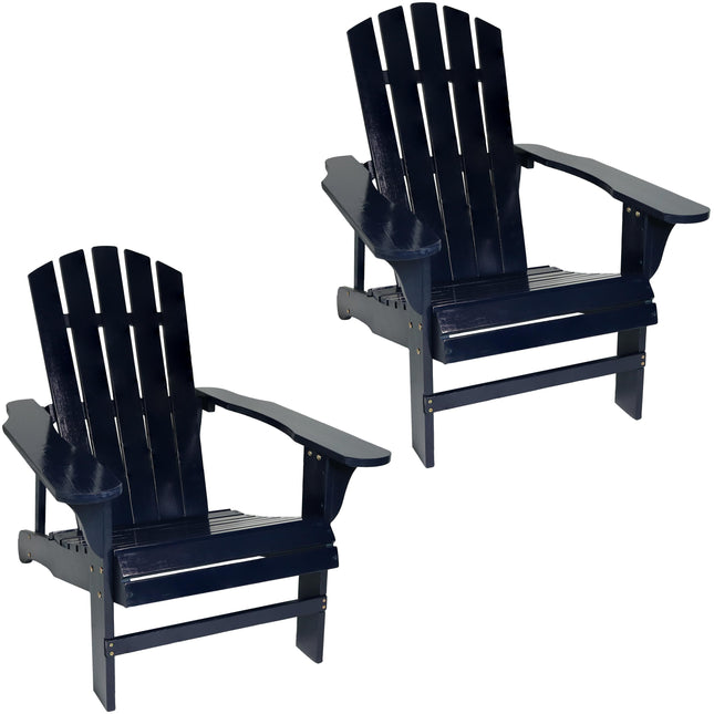 Sunnydaze Coastal Bliss Set of 2 Outdoor Wooden Adirondack Patio Chairs, Multiple Color Options Available