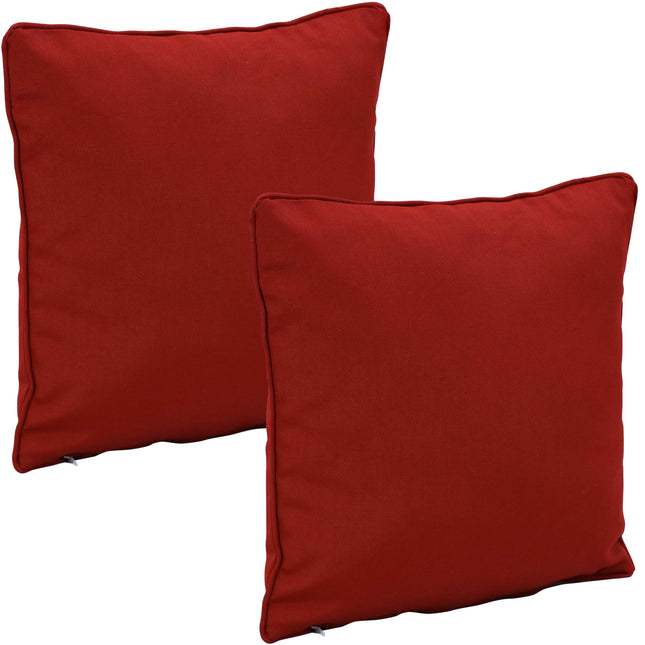 Sunnydaze Outdoor Decorative Solid Color Throw Pillows, Set of 2, 16-Inch Square