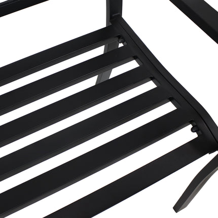 Sunnydaze 50-Inch Outdoor Black Cast Iron Lattice Patio Bench
