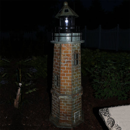 Sunnydaze Brick Solar LED Lighthouse