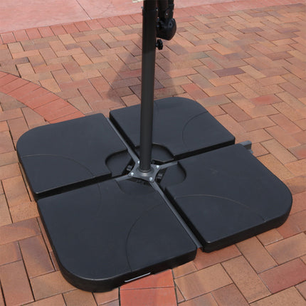 Sunnydaze Heavy-Duty Water/Sand Cantilever Umbrella Base Plates, Set of 4 Weights