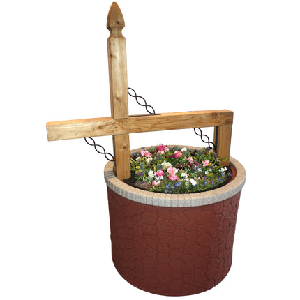 TankTop Covers Decorative 35-Inch Basin Septic, Well, Lawn and Garden Enclosure with 2-Piece 5-Inch Planter Inserts