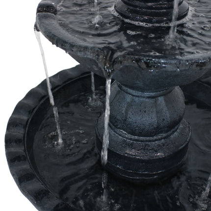 Sunnydaze 4-Tiered Pineapple Electric Outdoor Water Fountain, Black, 52 Inch Tall