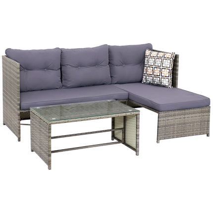 Sunnydaze Longford Outdoor Patio Sectional Sofa Set with Coffee Table and Cushions