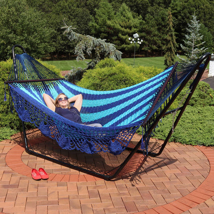 Sunnydaze DeLuxe American Style 2 Person Hammock with Spreader Bars